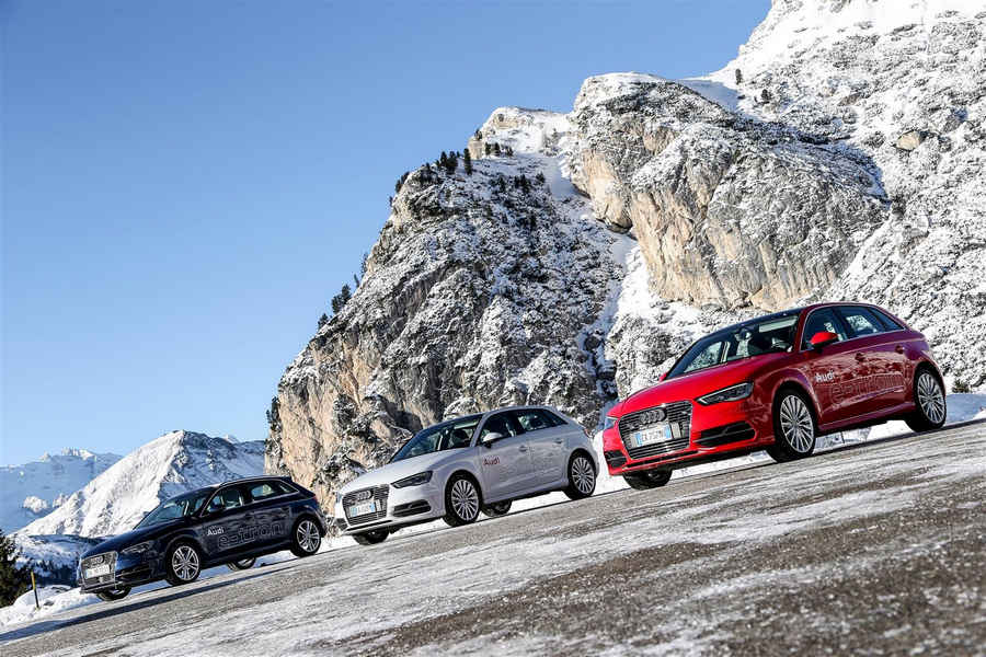 Alta Badia protagonista con la neve le automobili di Audi