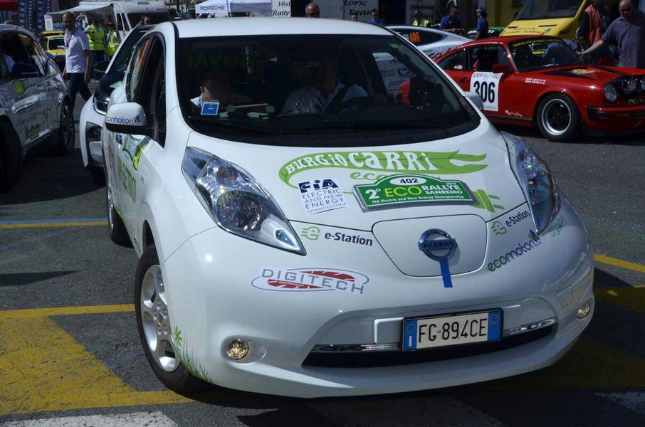 Nissan LEAF trionfa nella prima gara del Mondiale E-Rally Cup di Sanremo