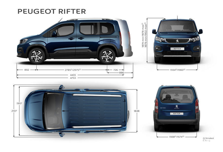 Peugeot Rifter dimensioni