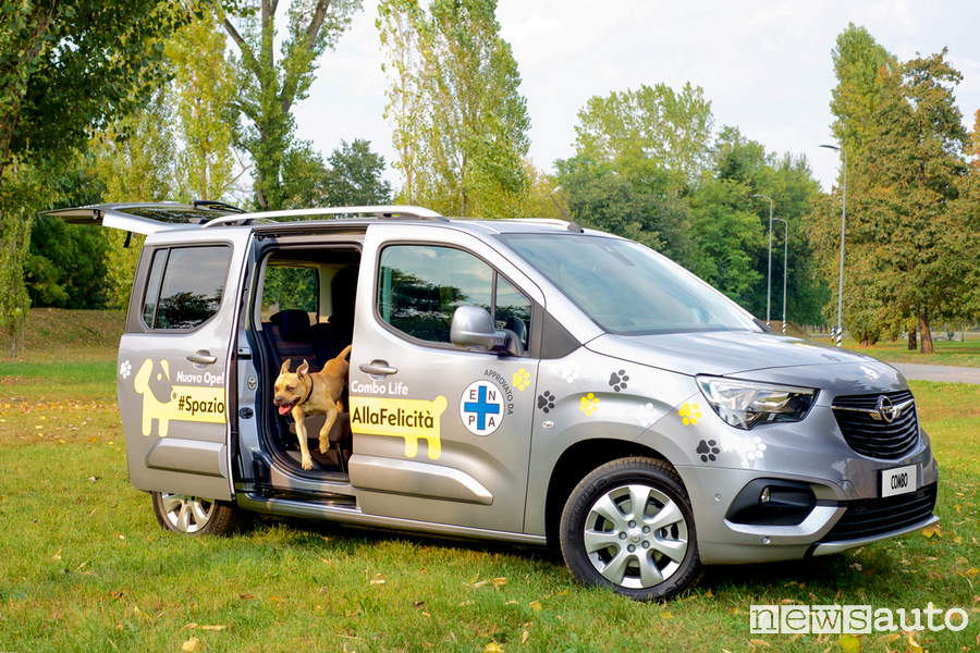 Il cane è agevolato nel salire e scendere se l'auto ha un accesso facilotato come la Opel Combo Life