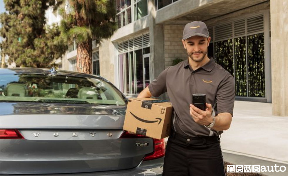acquisti online consegna pacco in auto amazon app key