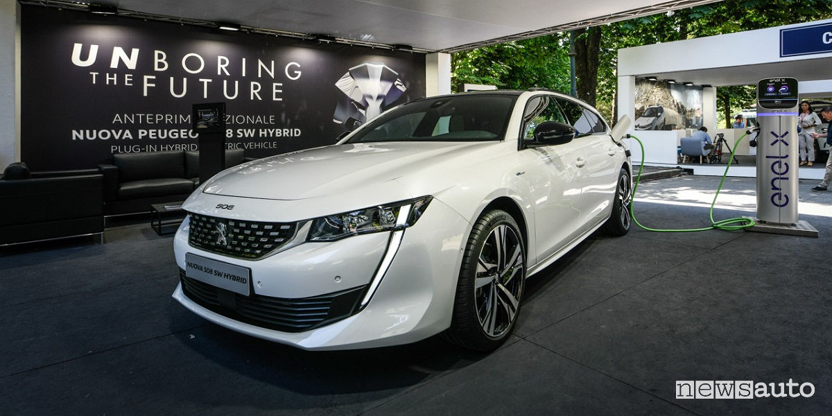 Peugeot 508 SW HYbrid al Parco Valentino 2019