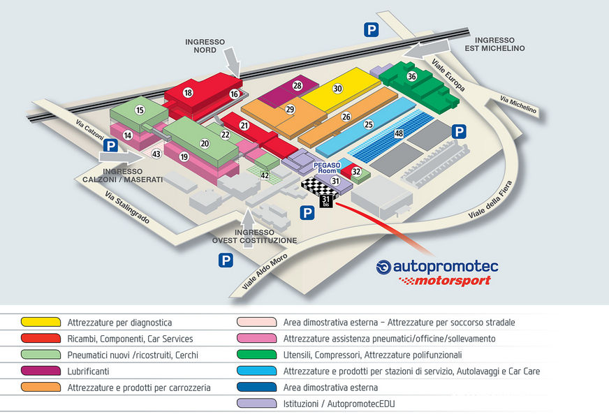 Mappa espositiva Autopromotec 2019
