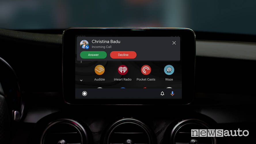 menu con nuova grafica android auto 2019