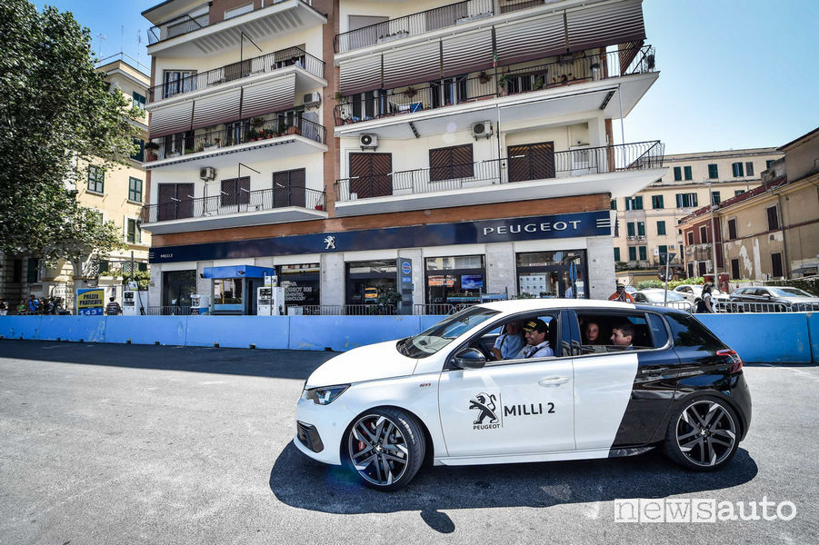 Test drive con Andreucci e la Peugeot 308 GTi ad Ostia al Rally di Roma 2019