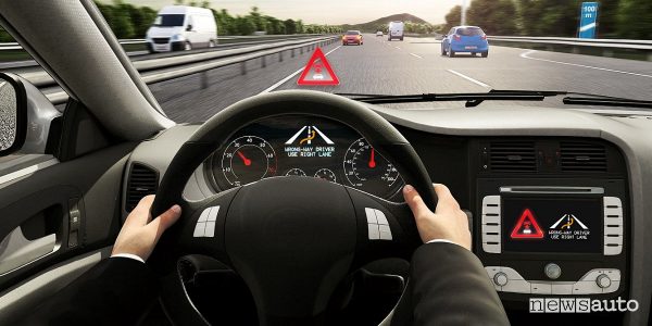 guida contromano wrong-way driver warning Bosch