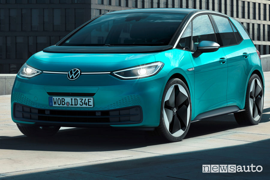 Frontale e nuovo logo Volkswagen ID.3 1ST