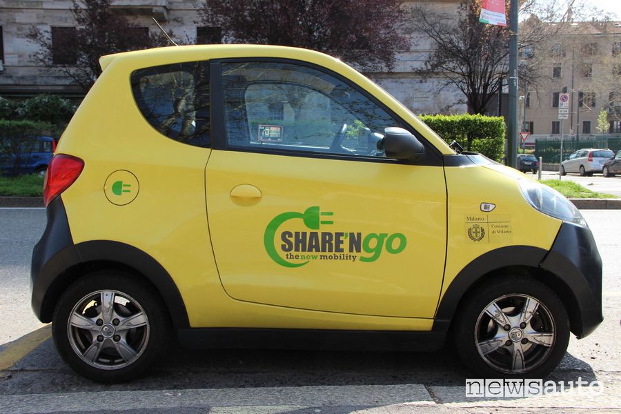 Sharengo, viste le sue ridotte dimensioni è facilissima da parcheggiare