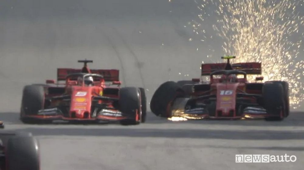 Incidente Ferrari nel Gp del Brasile F1 2019