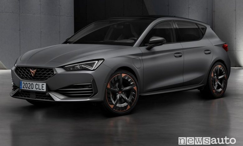 Vista di profilo Cupra Leon PHEV