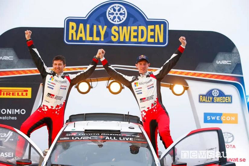 Elfyn Evans festa podio vittoria wcc Rally di Svezia 2020