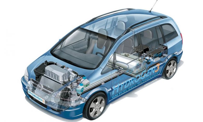 auto a idrogeno Opel Zafira HydroGen-3 del 2001 a celle combustibile