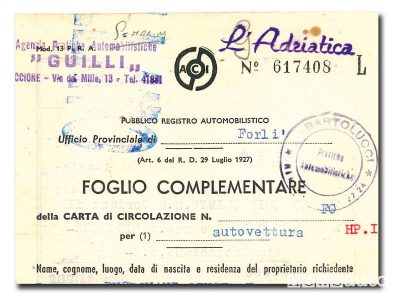 Documenti originali auto storiche