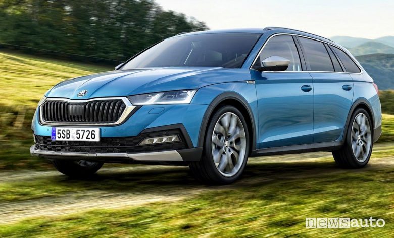 Vista di profilo Škoda Octavia Scout
