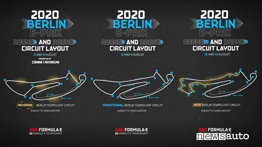 tracciato eprix berlino aeroporto tempelhof configurazioni del tracciato per le gare della Formula E