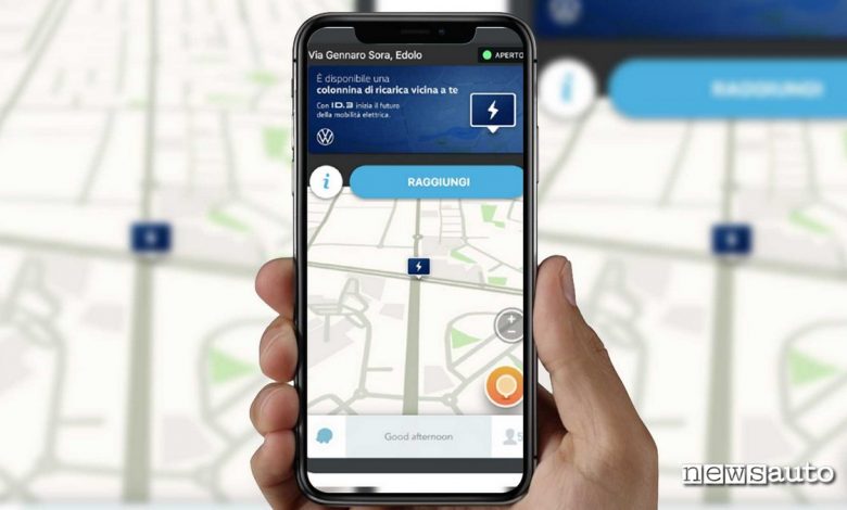 come trovare ricarica elettrica navigatore waze