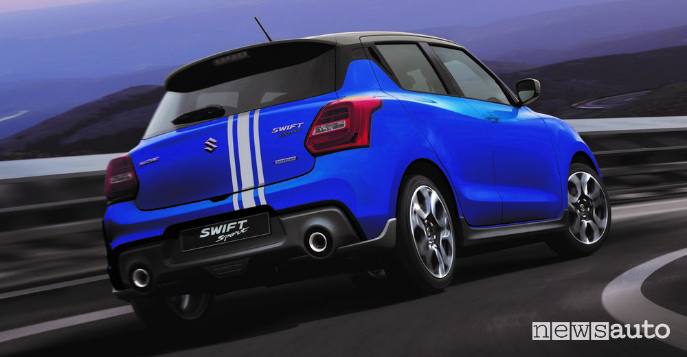 Vista posteriore Suzuki Swift Sport Hybrid World Champion Edition