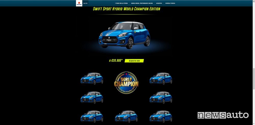 Come prenotare Swift Sport Hybrid World Champion Edition?