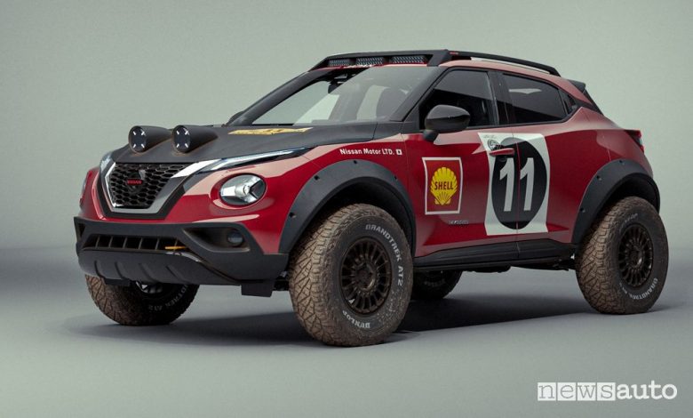 Vista di profilo Nissan Juke Rally Tribute Concept