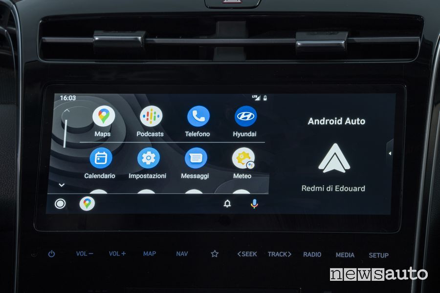 Android Auto infotainment nuova Hyundai Tucson Plug-in Hybrid