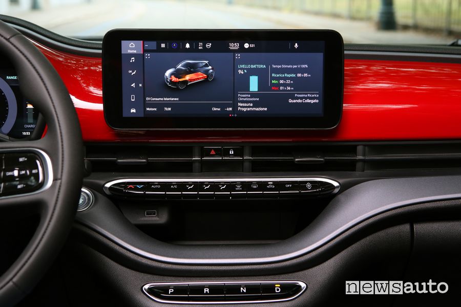 Touchscreen infotainment Fiat 500 RED elettrica
