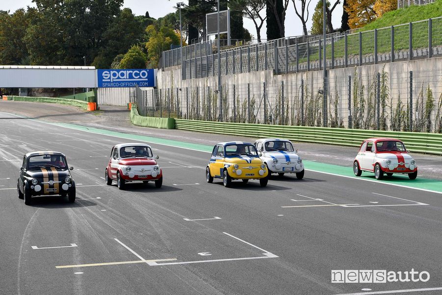 Fiat 500 “Carlo” Icon-e Selezione Italia Hertz in pista a Vallelunga