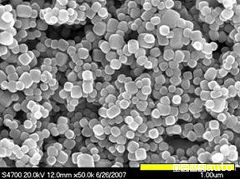 Particelle nano batteria titanato di litio vista al microscopio