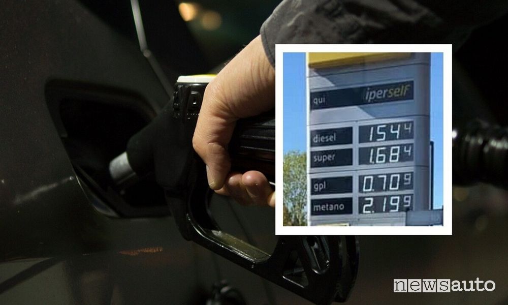 Aumento prezzo benzina diesel e metano
