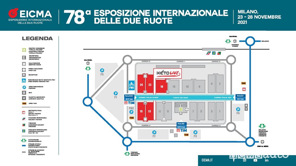 Mappa padiglioni EICMA 2021 Fiera Milano