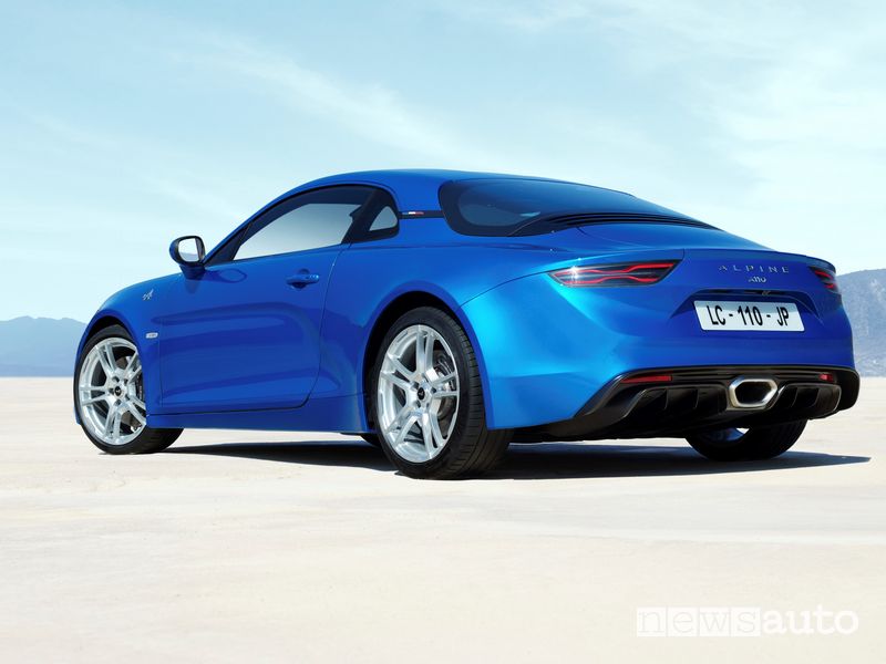 Vista posteriore nuova Alpine A110