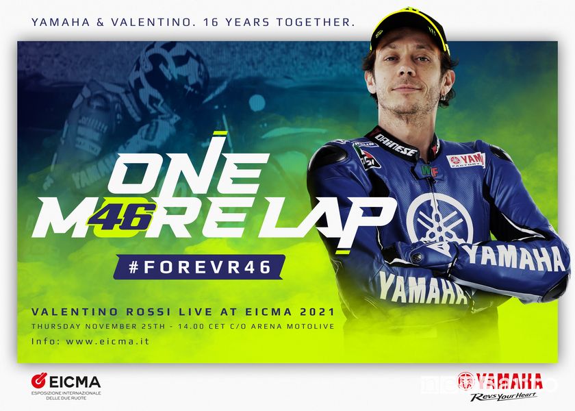 Valentino Rossi a EICMA 2021 con One More Lap e Yamaha