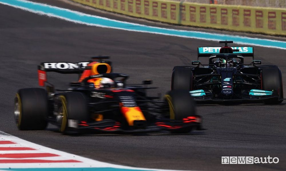 Qualifiche F1 Gp Abu Dhabi Max Verstappen e Lewis Hamilton