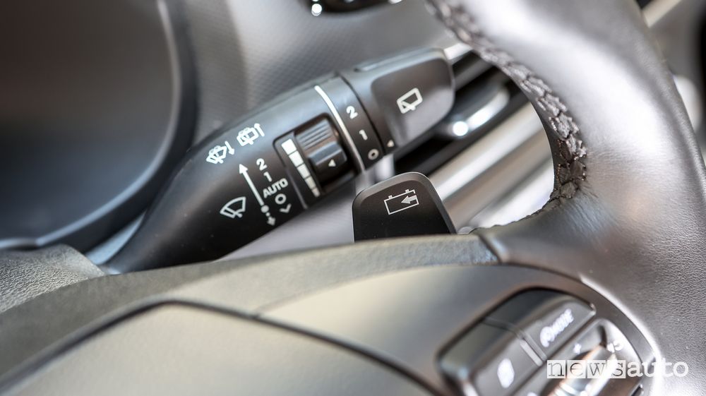 Hyundai Kona Electric regenerative braking steering wheel