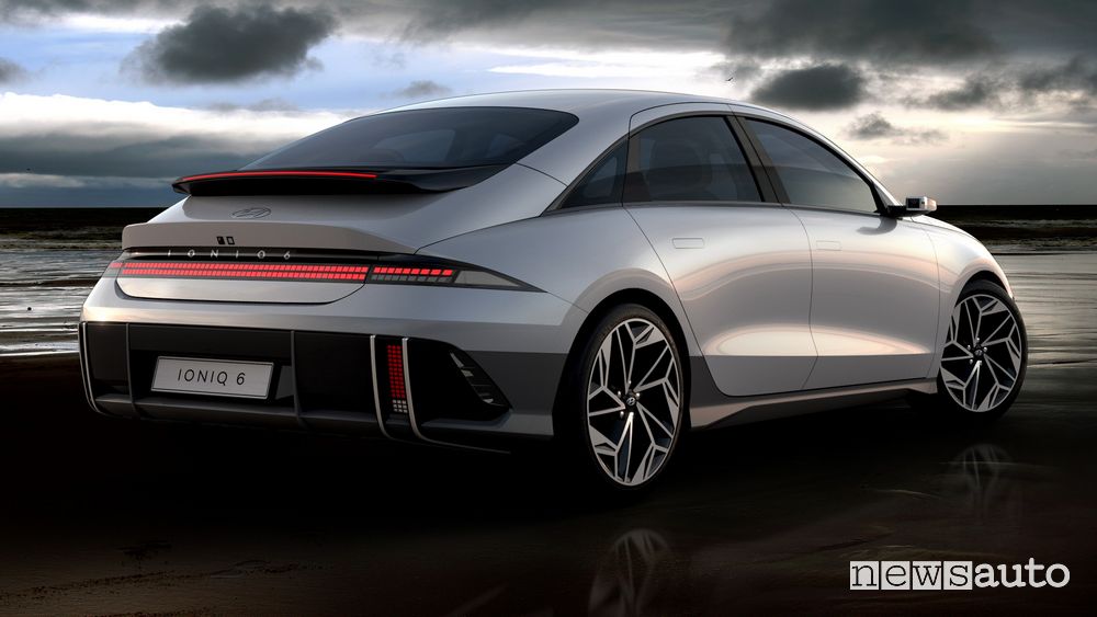 Vista posteriore Hyundai Ioniq 6