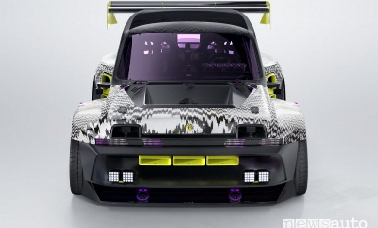 Vista frontale Renault R5 Turbo 3E showcar elettrica
