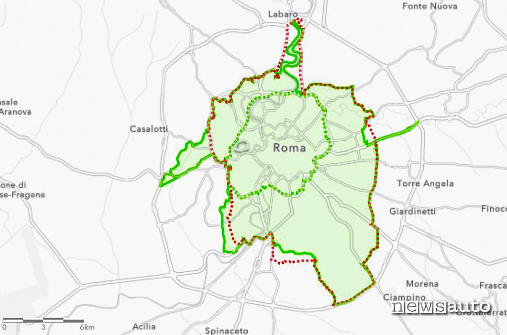 Nuova Fascia Verde Roma 2022 mappa confini 