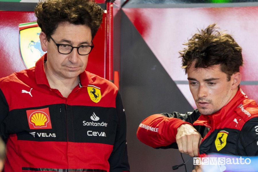 Mattia Binotto e Charles Leclerc