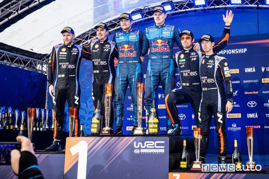 WRC podio del Rally di Svezia 2023