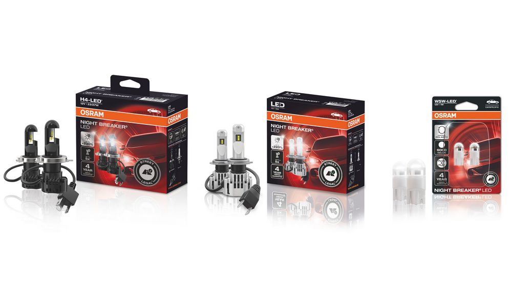 Lampadine a Led omologate per uso stradale H4, H7 e W5W OSRAM Night Breaker LED