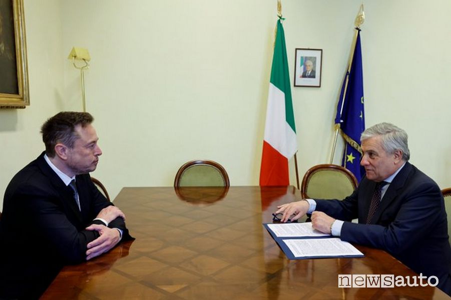 Elon Musk with Antonio Tajani