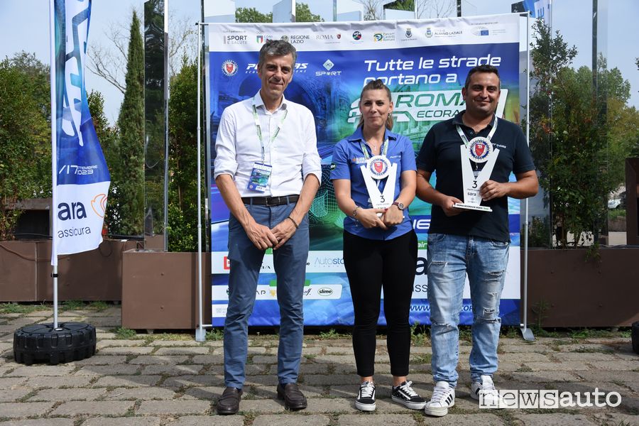 Terzi classificati Roma Eco Race Bruno Lombardelli e Iolanda Chiarolanza, Punto Gas – Prins, su BMW X4 XDRIVE 20I ibrida a GPL