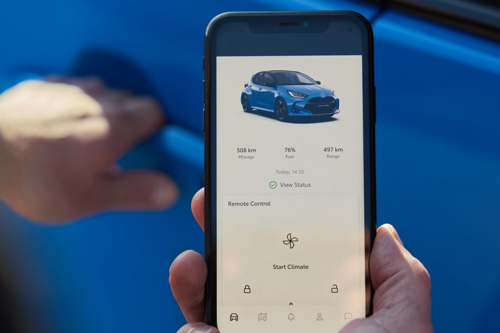 App smart digital key Toyota Yaris