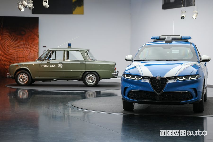 Alfa Romeo Tonale e Giulia storica della Polizia