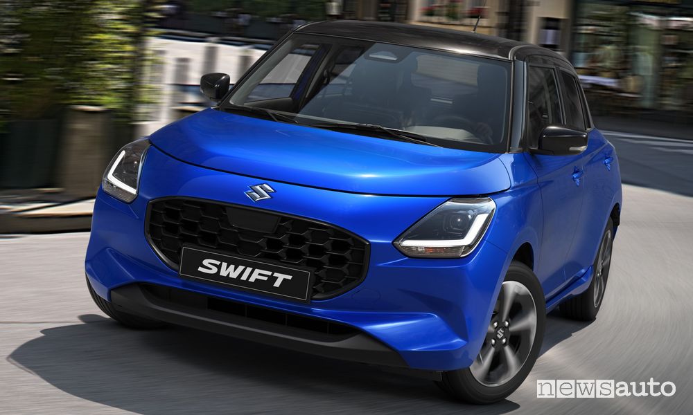 Nuova Suzuki Swift nella carrozzeria Frontier Blue Pearl Metallic