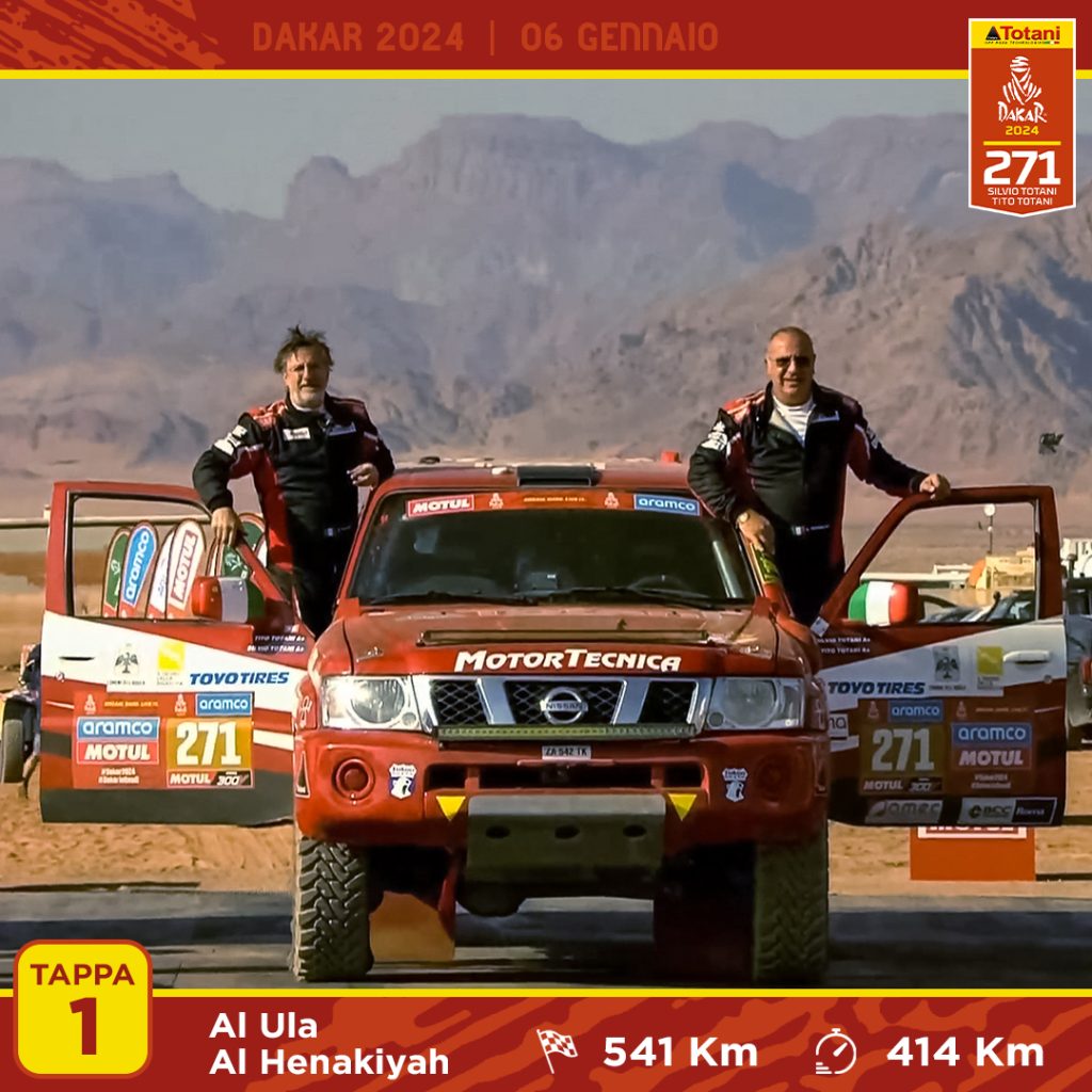 Tito and Silvio Totani at the start of the Dakar 2024