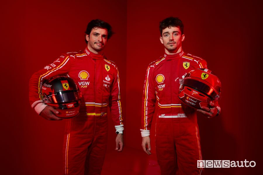 Ferrari F1 2024 drivers Carlos Sainz and Charles Leclerc