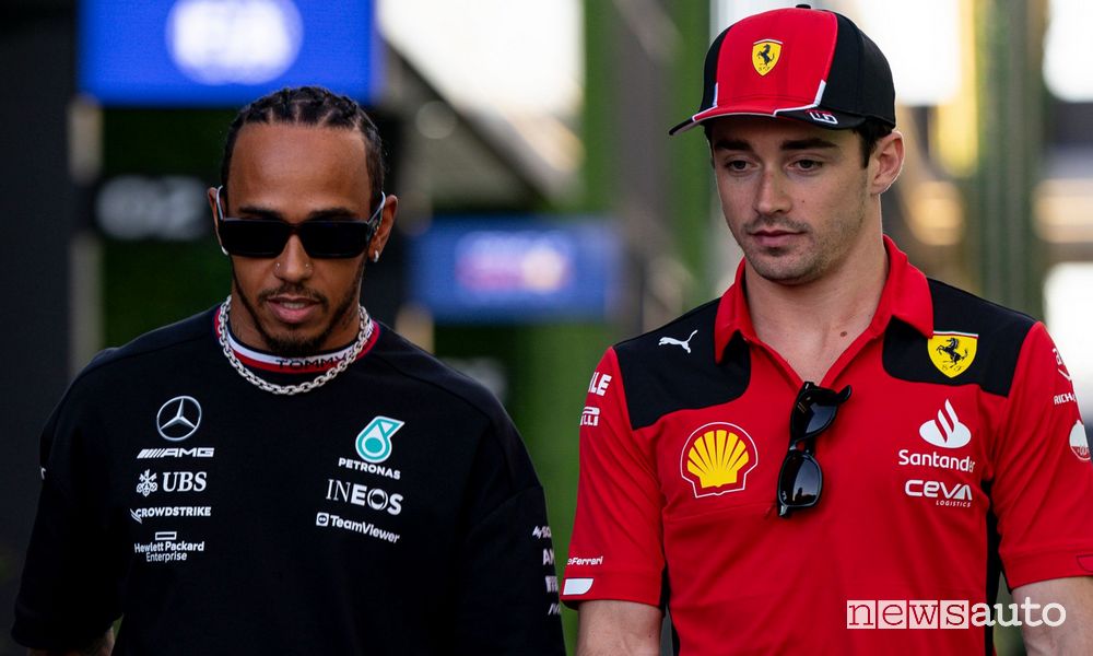 Lewis Hamilton in Ferrari coppia con Charles Leclerc