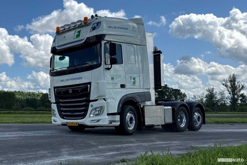 Hydrogen truck on the road