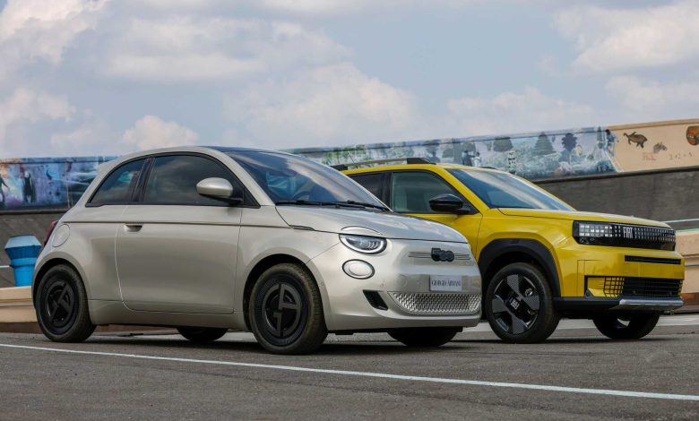 Fiat 500e Armani e Grande Panda nella parata dei 125 anni al Lingotto