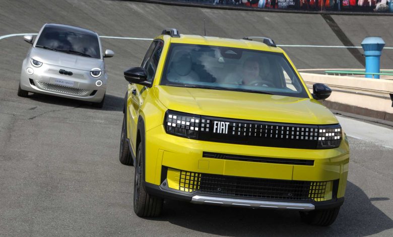 Fiat Grande Panda e 500e Armani nella parata dei 125 anni al Lingotto